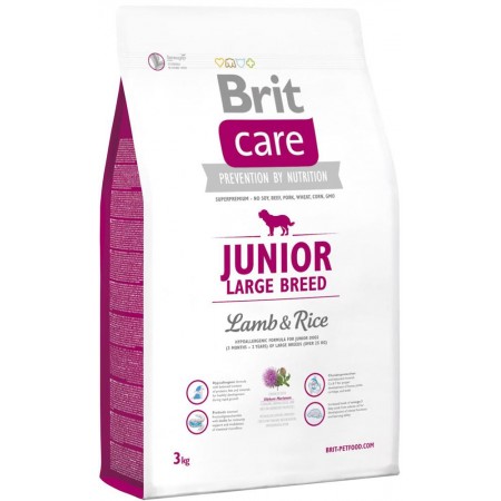 Brit Care (Брит Кеа) Junior Large Breed (3 кг) корм для щенков крупных пород с ягненком и рисом